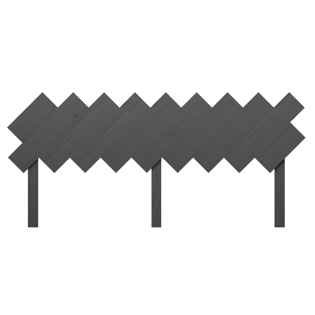 Testiera per Letto Grigio178x3x80,5cm in Legno Massello di Pino 819237