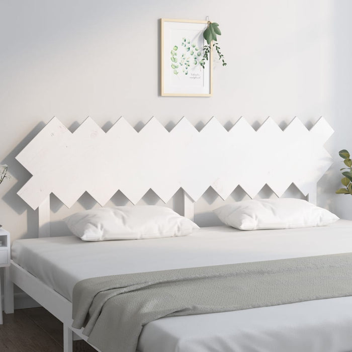 Testiera per Letto Bianca 196x3x80,5 cm Legno Massello di Pino