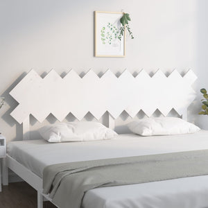 Testiera per Letto-Testata-Testiera Decorativa Bianca 196x3x80,5 cm Legno Massello di Pino