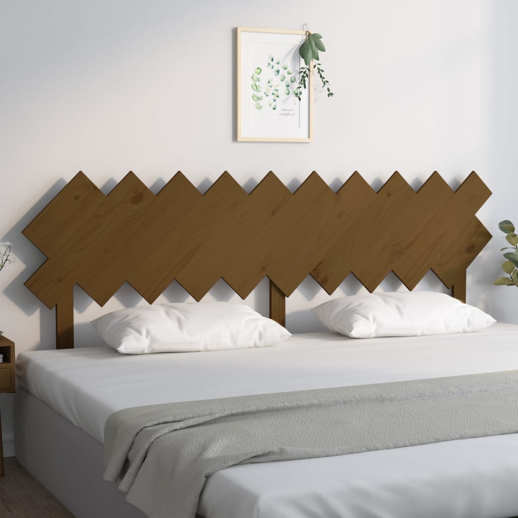 Testiera per Letto-Testata-Testiera Decorativa Ambra 196x3x80,5cm in Legno Massello di Pino