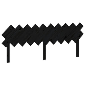 Testiera per Letto Nera 196x3x80,5 cm in Legno Massello di Pino 819244