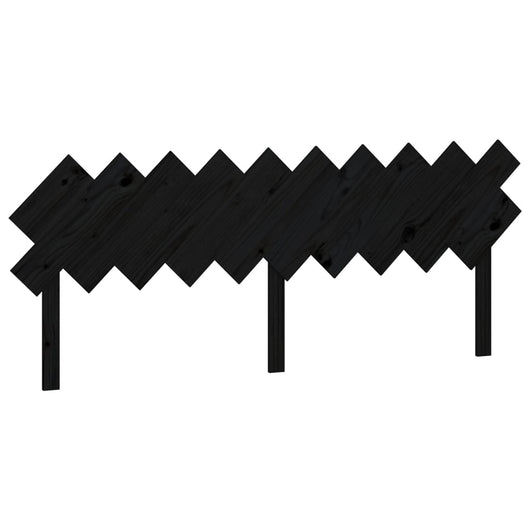 Testiera per Letto Nera 196x3x80,5 cm in Legno Massello di Pino 819244