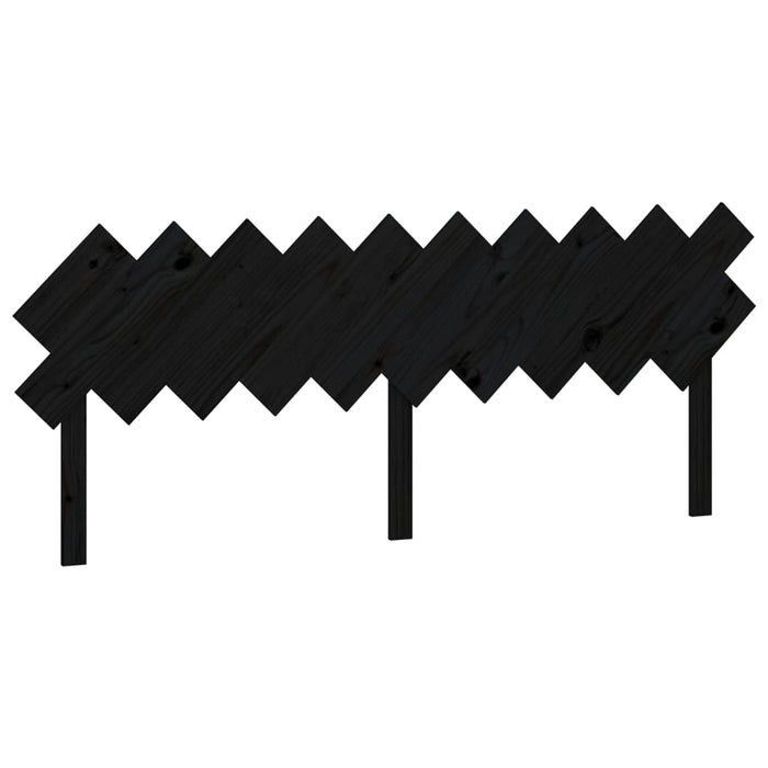 Testiera per Letto Nera 196x3x80,5 cm in Legno Massello di Pino 819244