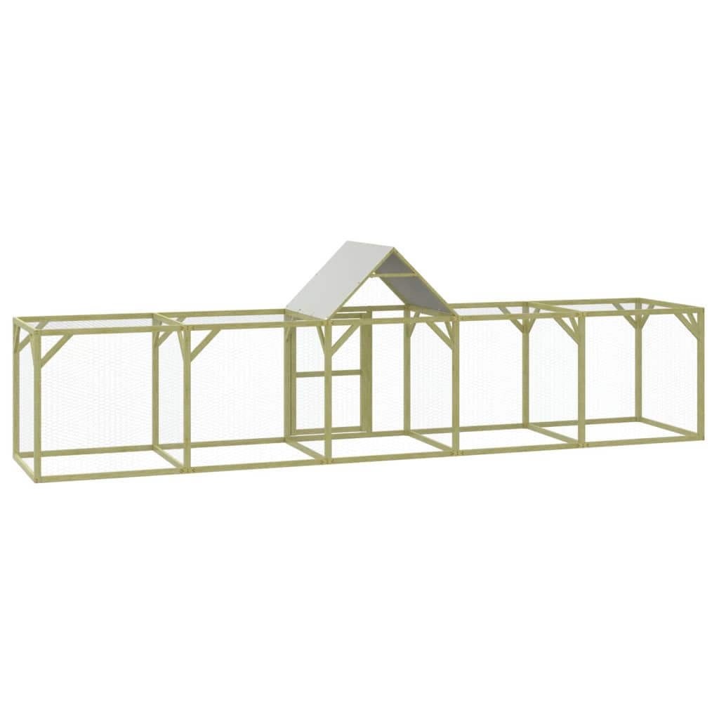 Recinto per pollaio in legno di pino massello impregnato marrone 500 x 100 x 150 cm 02_0043927