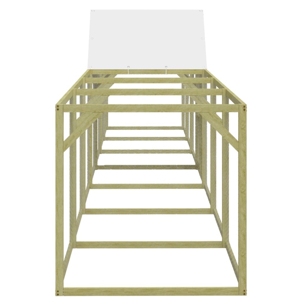 Recinto per pollaio in legno di pino massello impregnato marrone 700 x 100 x 150 cm 02_0043931