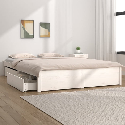 Giroletto con Cassetti-Struttura Letto con contenitore Bianco 120x200 cm 208878