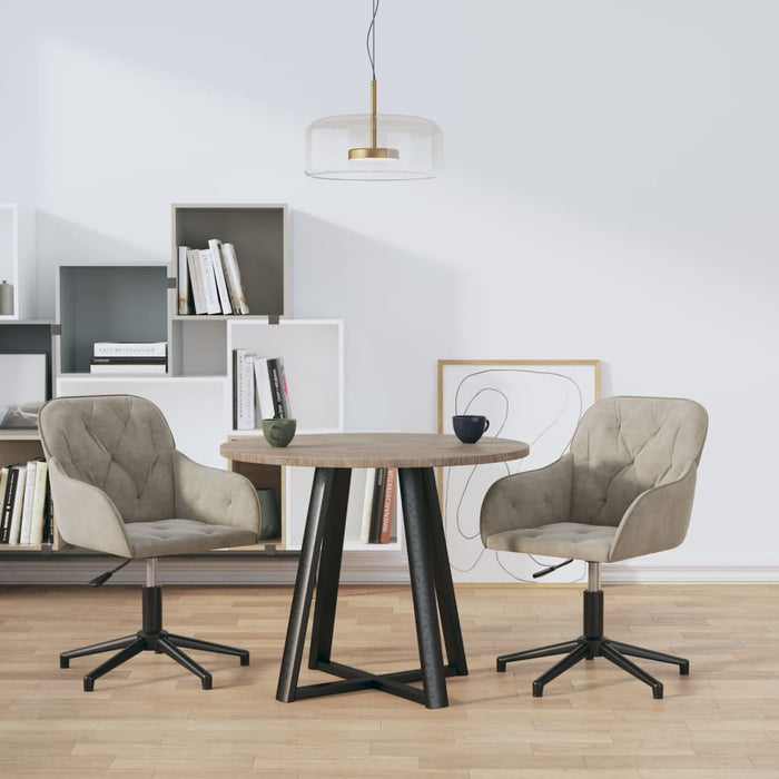 Sedie da Pranzo Girevoli 2 pz Grigio Chiaro in Vellutocod mxl 97574