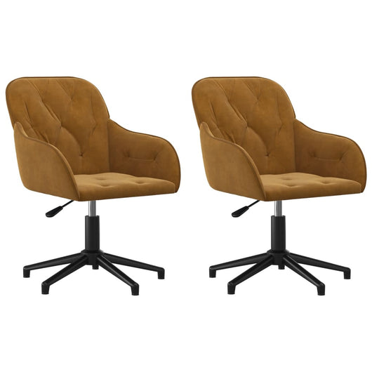 Sedie da Pranzo Girevoli 2 pz Marroni in Velluto 3103385