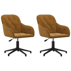 Sedie da Pranzo Girevoli 2 pz Marroni in Vellutocod mxl 121493
