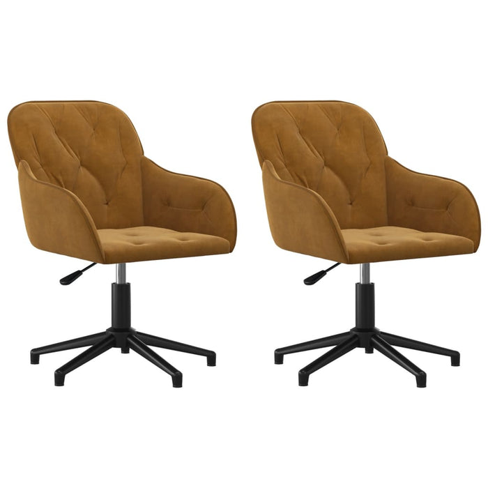 Sedie da Pranzo Girevoli 2 pz Marroni in Vellutocod mxl 121493