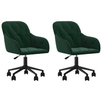 Sedie da Pranzo Girevoli 2 pz Verde Scuro in Velluto 3103423