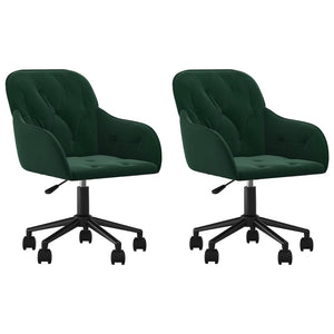 Sedie da Pranzo Girevoli 2 pz Verde Scuro in Velluto 3103423