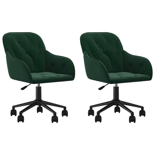 Sedie da Pranzo Girevoli 2 pz Verde Scuro in Velluto 3103423