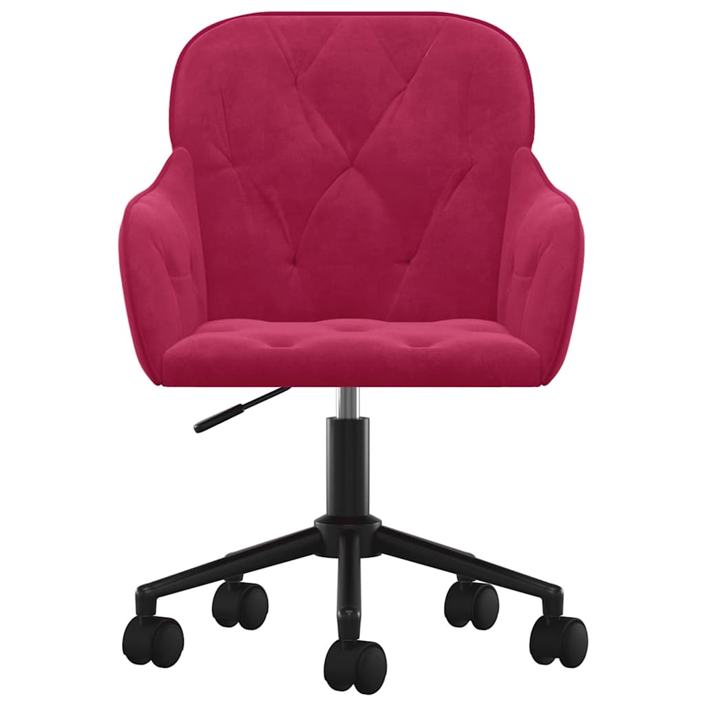 Sedie da Pranzo Girevoli 2 pz Rosso Vino in Velluto