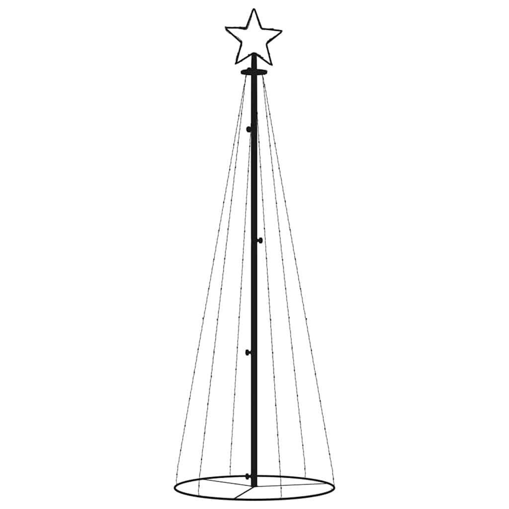 Albero di Natale a Cono Bianco Caldo 108 LED 70x180 cm