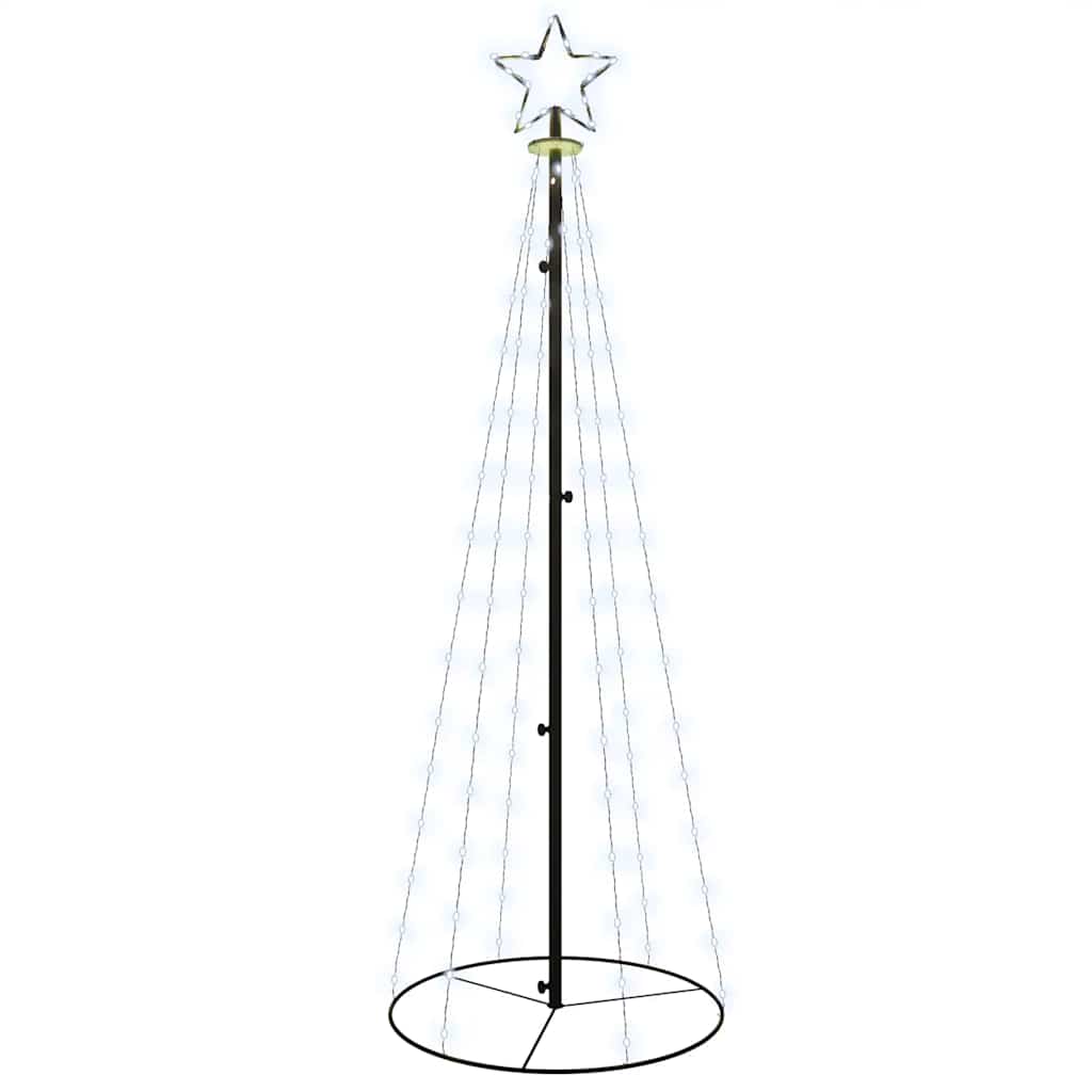 Albero di Natale a Cono Bianco Caldo 108 LED 70x180 cm 343487