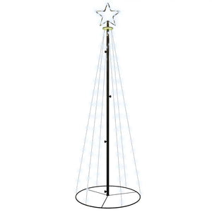 Albero di Natale a Cono Bianco Caldo 108 LED 70x180 cm 343487