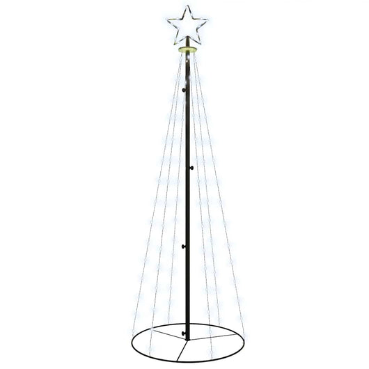 Albero di Natale a Cono Bianco Caldo 108 LED 70x180 cm 343487