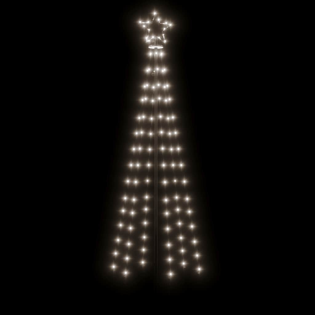 Albero di Natale a Cono Bianco Caldo 108 LED 70x180 cm 343487