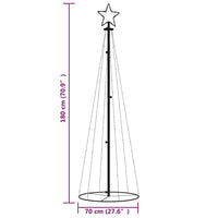 Albero di Natale a Cono Bianco Caldo 108 LED 70x180 cm 343487