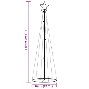 Albero di Natale a Cono Blu 108 LED 70x180 cm 343488