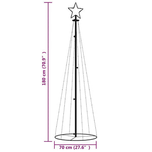 Albero di Natale a Cono Colorato 108 LED 70x180 cm 343489