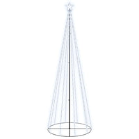 Albero di Natale a Cono Bianco Freddo 310 LED 100x300 cm 343491