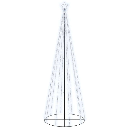 Albero di Natale a Cono Bianco Freddo 310 LED 100x300 cm 343491