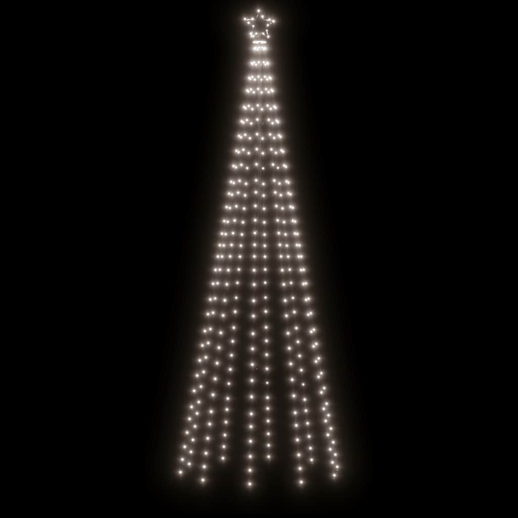 Albero di Natale a Cono Bianco Freddo 310 LED 100x300 cm 343491