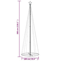 Albero di Natale a Cono Colorato 310 LED 100x300 cm