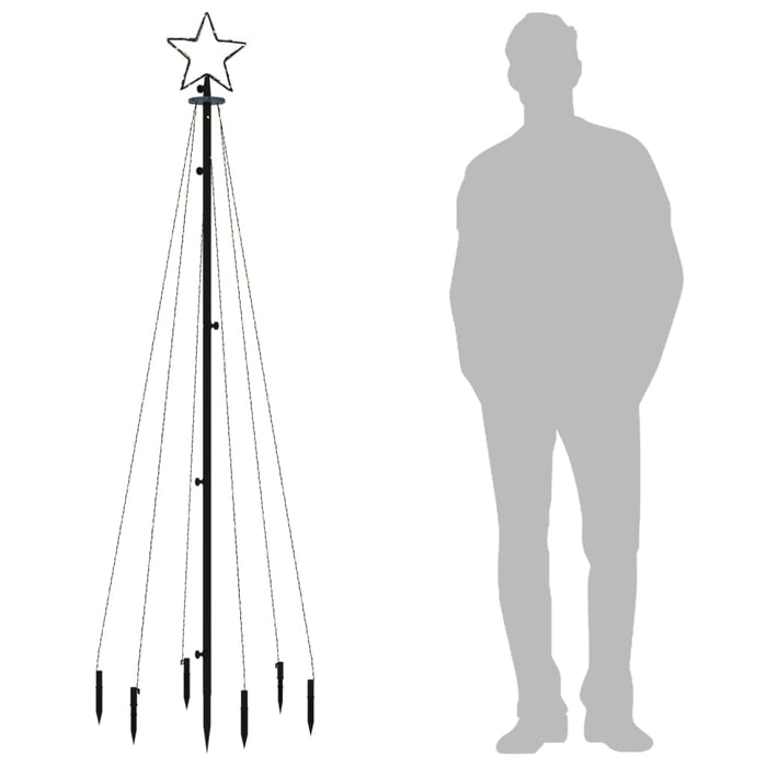 Albero di Natale con Puntale Bianco Caldo 108 LED 180 cm 343550