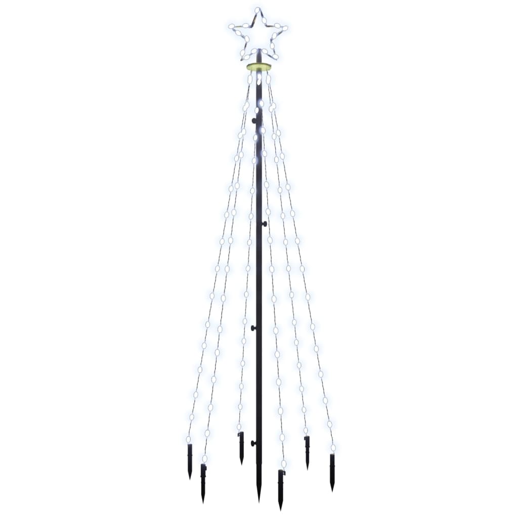Albero di Natale con Puntale Bianco Freddo 108 LED 180 cm 343551