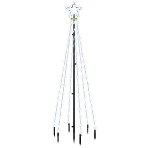 Albero di Natale con Puntale Bianco Freddo 108 LED 180 cm 343551