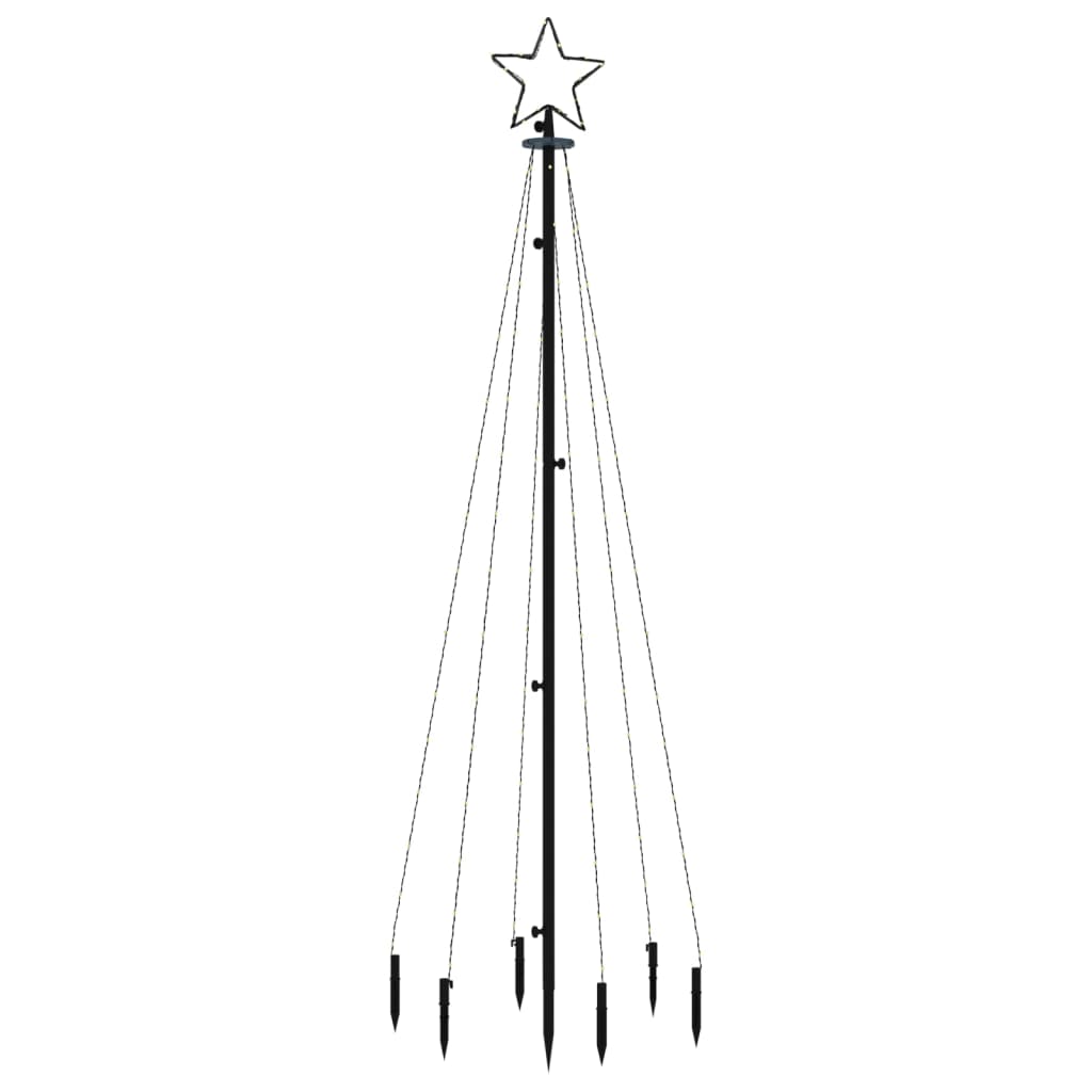 Albero di Natale con Puntale Bianco Freddo 108 LED 180 cm 343551