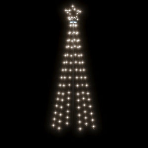 Albero di Natale con Puntale Bianco Freddo 108 LED 180 cm