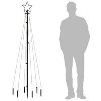 Albero di Natale con Puntale Bianco Freddo 108 LED 180 cm
