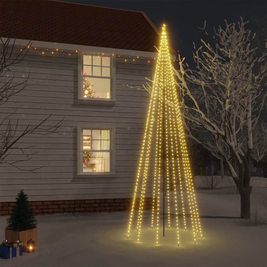 Albero di Natale con Puntale Bianco Caldo 732 LED 500 cm 343558