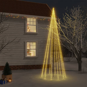 Albero di Natale con Puntale Bianco Caldo 732 LED 500 cm 343558