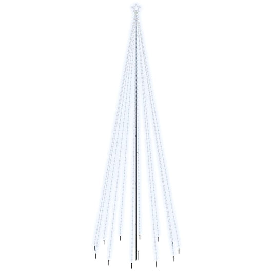 Albero di Natale con Puntale Bianco Freddo 732 LED 500 cm 343559