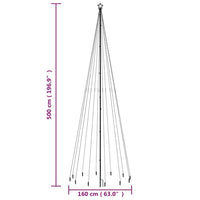 Albero di Natale con Puntale Colorato 732 LED 500 cm 343560