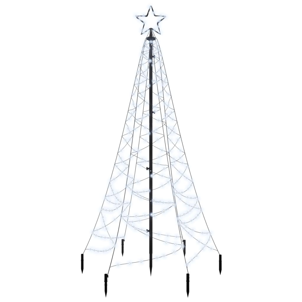 Albero di Natale con Puntale Bianco Freddo 200 LED 180 cm 343567