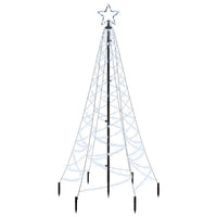 Albero di Natale con Puntale Bianco Freddo 200 LED 180 cm 343567