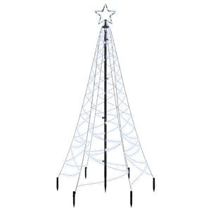 Albero di Natale con Puntale Bianco Freddo 200 LED 180 cm 343567