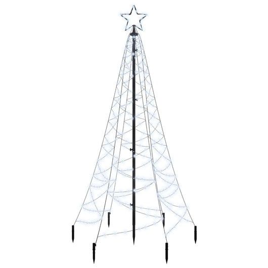 Albero di Natale con Puntale Bianco Freddo 200 LED 180 cm 343567