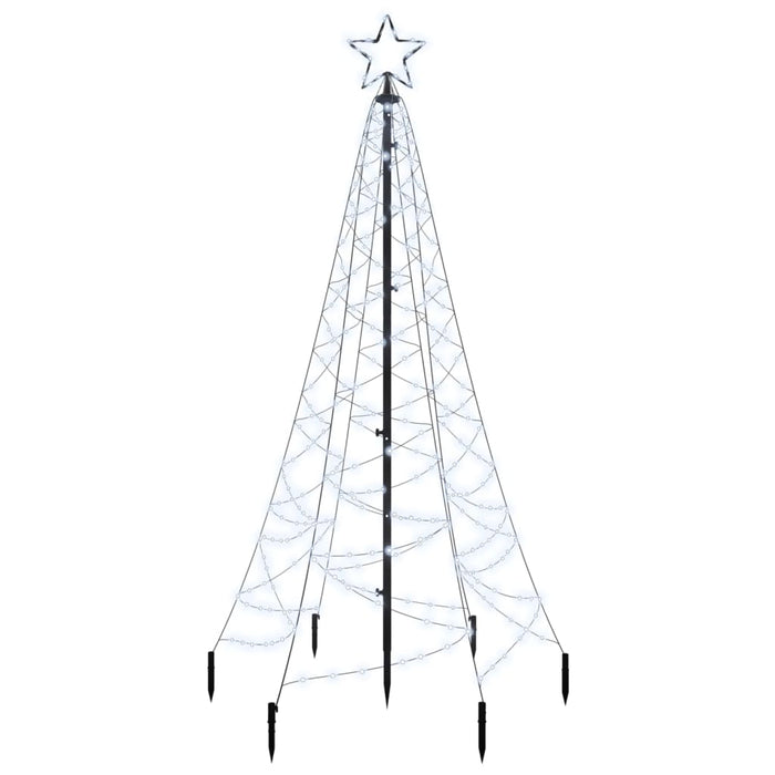 Albero di Natale con Puntale Bianco Freddo 200 LED 180 cm 343567