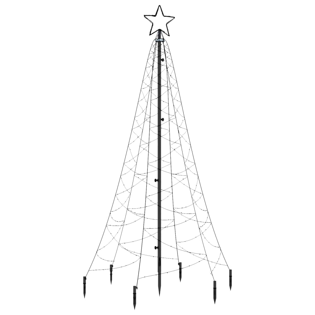 Albero di Natale con Puntale Bianco Freddo 200 LED 180 cm 343567