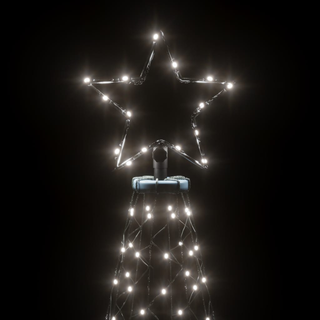 Albero di Natale con Puntale Bianco Freddo 200 LED 180 cm 343567