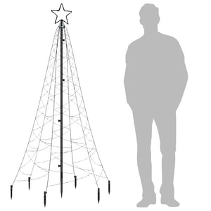 Albero di Natale con Puntale Bianco Freddo 200 LED 180 cm 343567