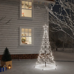 Albero di Natale con Puntale Bianco Freddo 200 LED 180 cm 343567