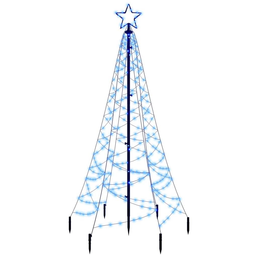 Albero di Natale con Puntale Blu 200 LED 180 cm 343569